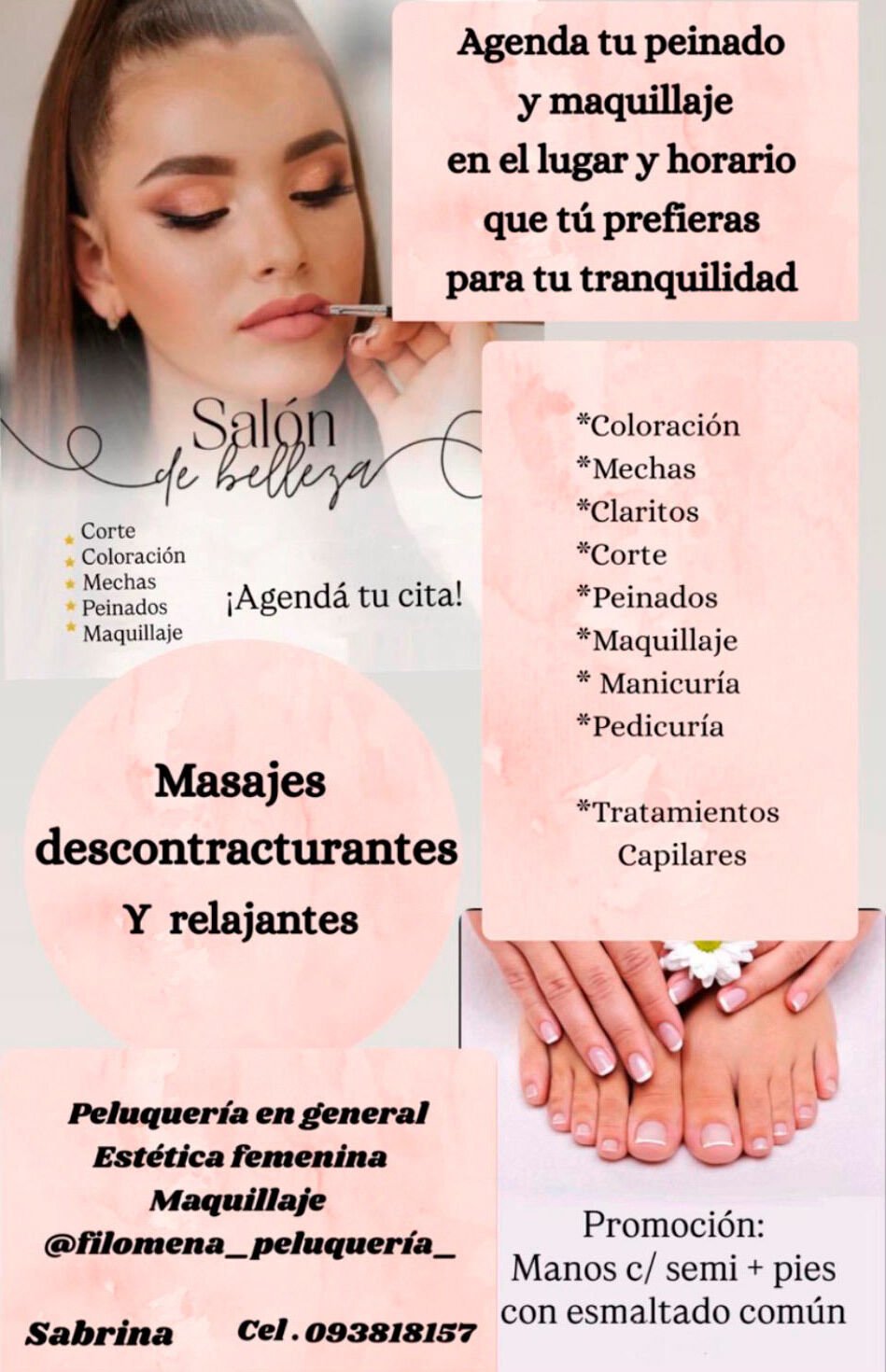 folleto salon de belleza